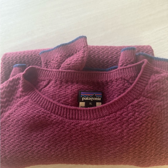 Patagonia Men's Capilene Lightweight Air Maroon Crewneck Sweater - Picture 5 of 9